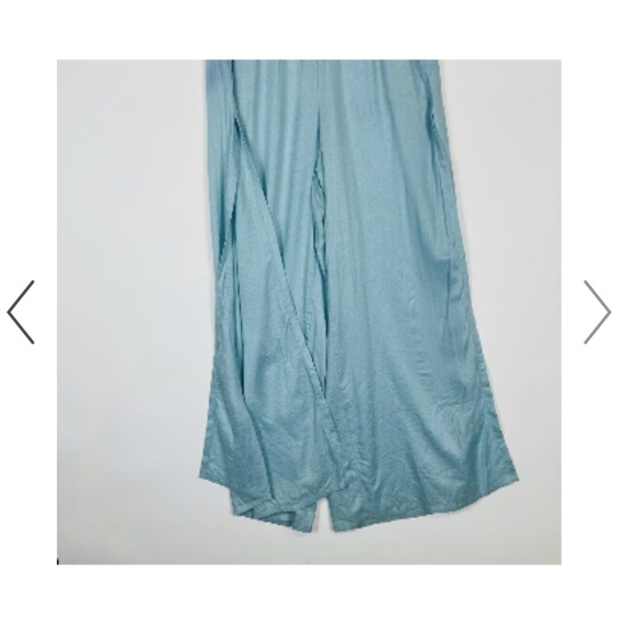 Onia Chloe wide leg slit coverup pants-Aqua-Medium NWT - Picture 6 of 10